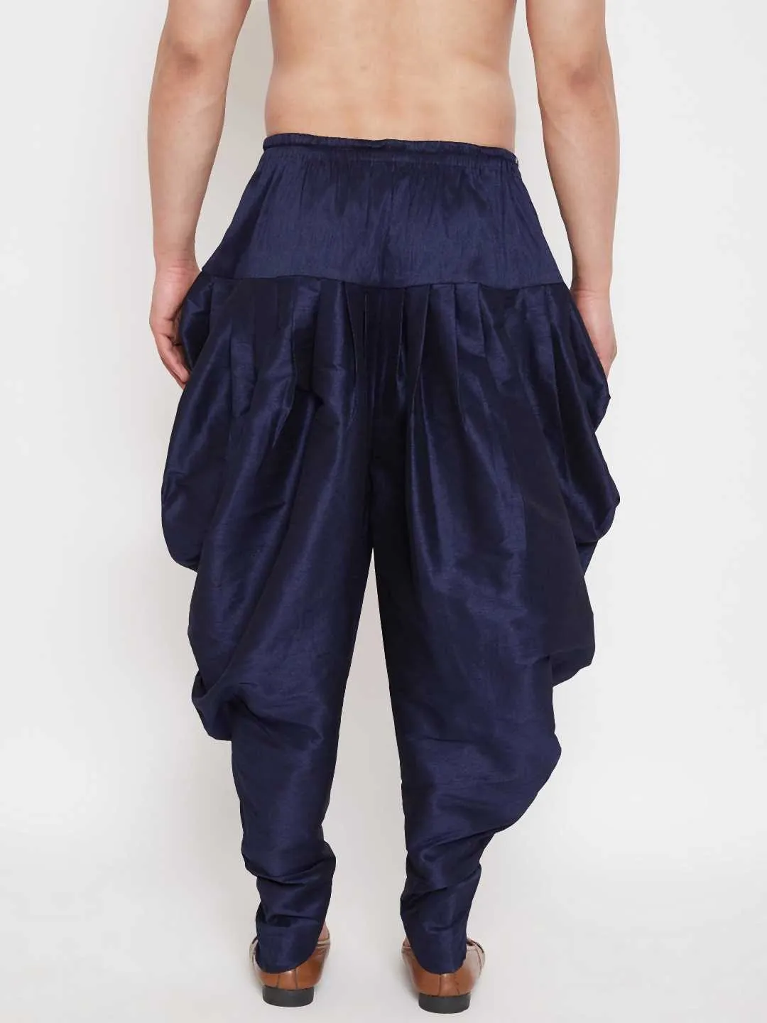 VM BY Vastramay Men's Navy Blue Dhoti Pants