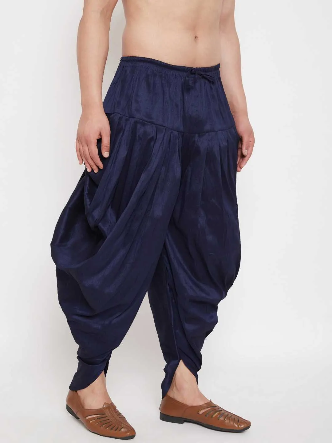 VM BY Vastramay Men's Navy Blue Dhoti Pants