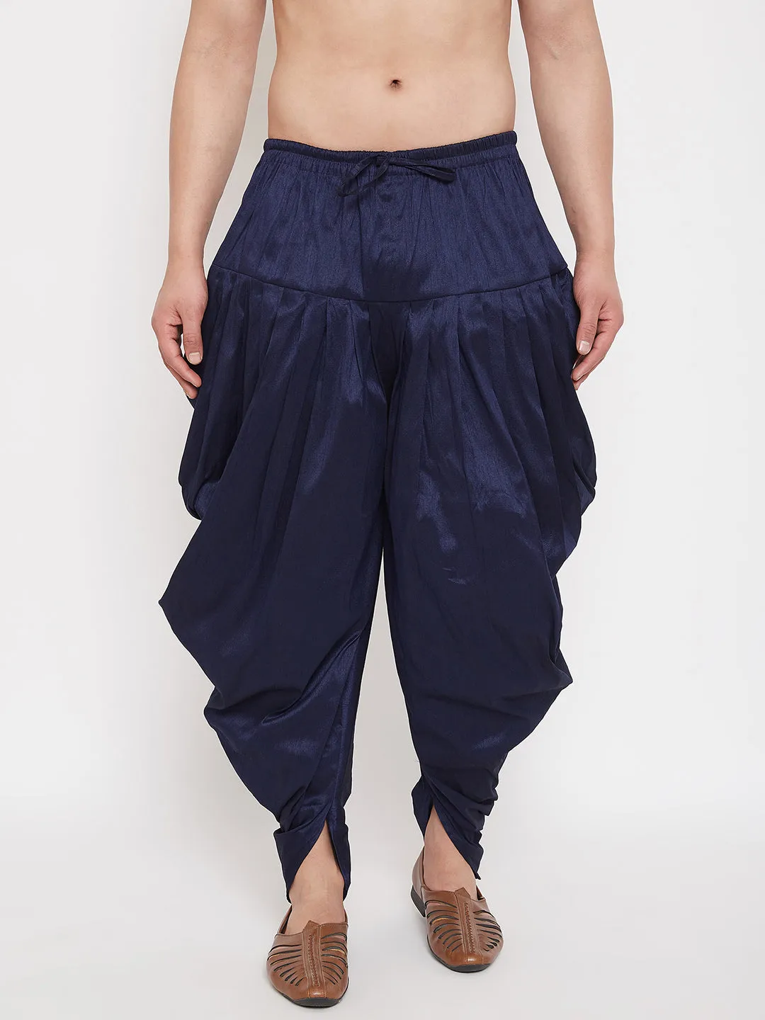 VM BY Vastramay Men's Navy Blue Dhoti Pants