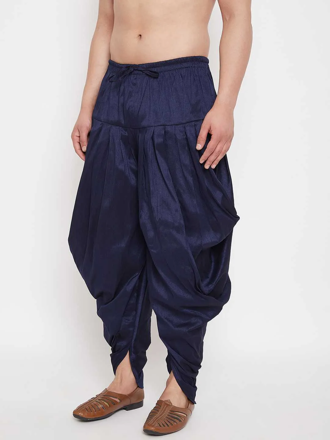 VM BY Vastramay Men's Navy Blue Dhoti Pants