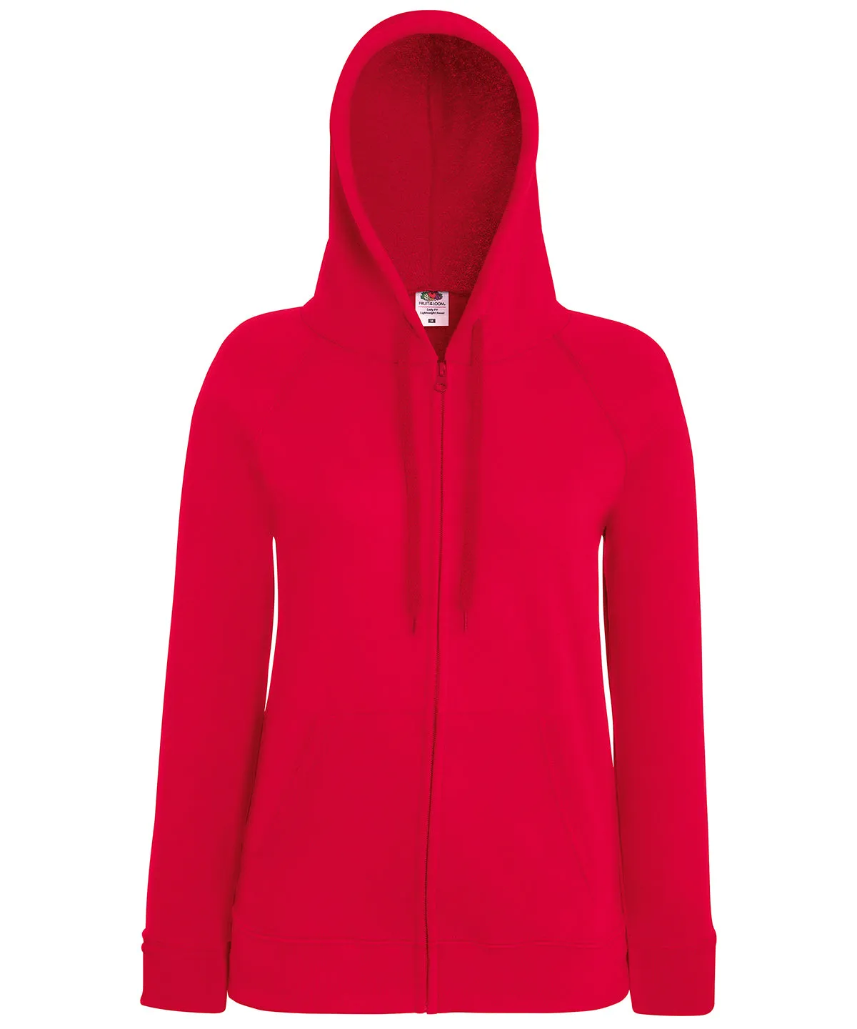 Womens lightweight hooded sweatshirt jacket | Red